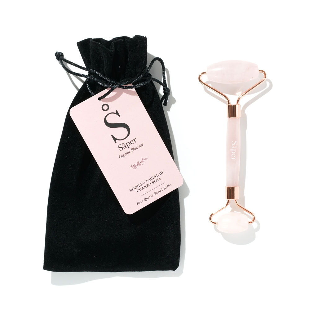 Rodillo Facial de Cuarzo Rosa